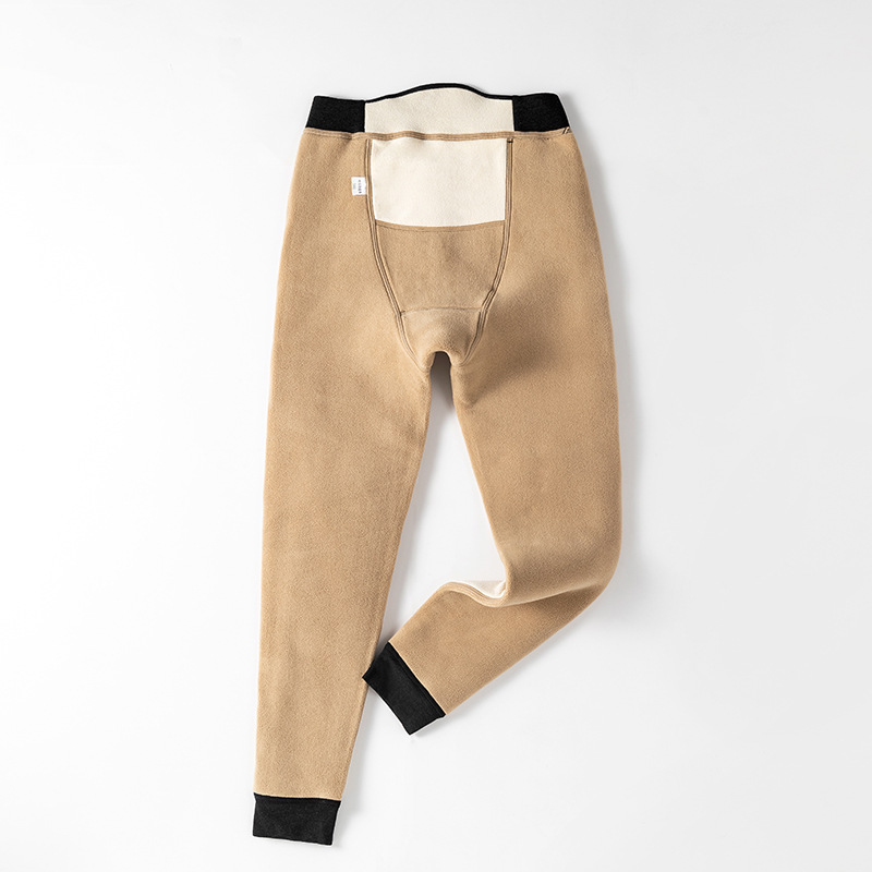 Men's Warm and Hot Velvet Snow Pants Series Fleece Thick Kneecap Mink Fleece Winter Thermal Pants High Waist Cotton-Padded Pants