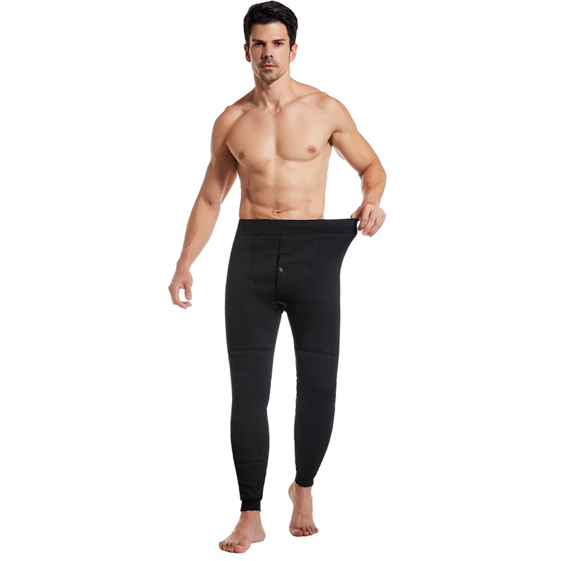Men's Warm and Hot Velvet Snow Pants Series Fleece Thick Kneecap Mink Fleece Winter Thermal Pants High Waist Cotton-Padded Pants