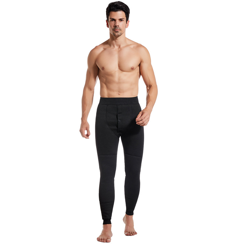 Men's Warm and Hot Velvet Snow Pants Series Fleece Thick Kneecap Mink Fleece Winter Thermal Pants High Waist Cotton-Padded Pants