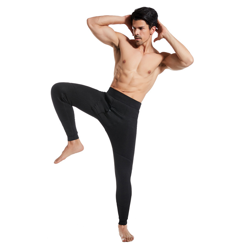 Men's Warm and Hot Velvet Snow Pants Series Fleece Thick Kneecap Mink Fleece Winter Thermal Pants High Waist Cotton-Padded Pants