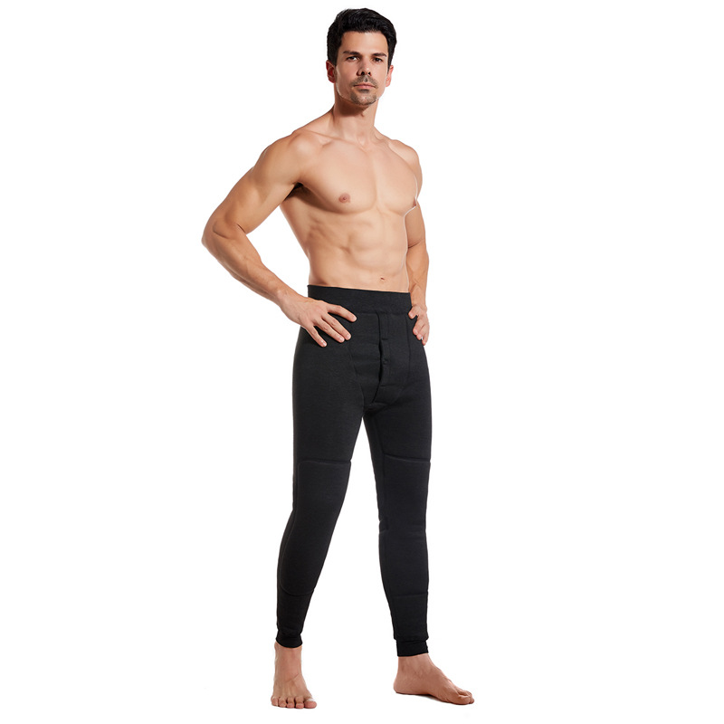 Men's Warm and Hot Velvet Snow Pants Series Fleece Thick Kneecap Mink Fleece Winter Thermal Pants High Waist Cotton-Padded Pants