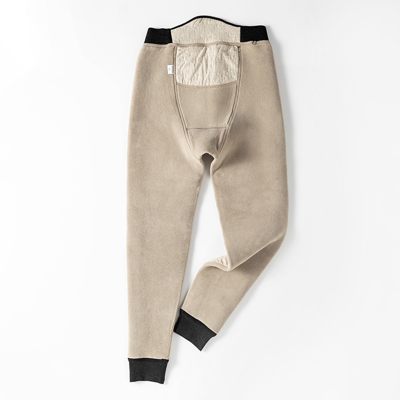Men's Warm and Hot Velvet Snow Pants Series Fleece Thick Kneecap Mink Fleece Winter Thermal Pants High Waist Cotton-Padded Pants