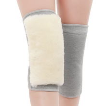 Kneecap Warm Old Cold Leg Wool Kneecap Fur Integrated Men's Cycling Thickened Fleece-Lined Velcro Fastener Winter Sports Heating