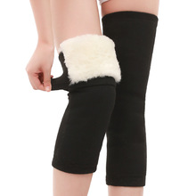 Kneecap Warm Old Cold Leg Wool Kneecap Fur Integrated Men's Cycling Thickened Fleece-Lined Velcro Fastener Winter Sports Heating