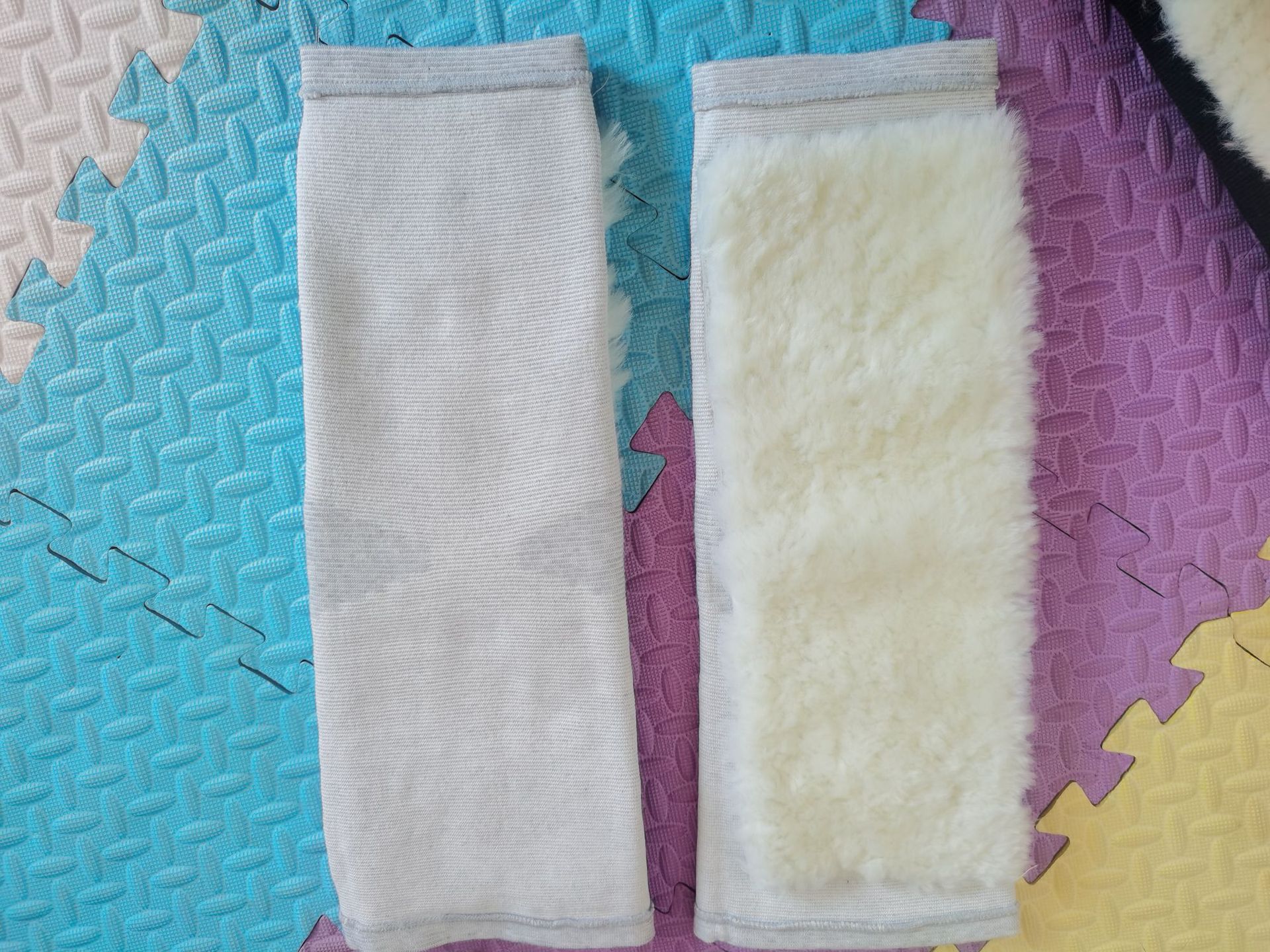 Kneecap Warm Old Cold Leg Wool Kneecap Fur Integrated Men's Cycling Thickened Fleece-Lined Velcro Fastener Winter Sports Heating