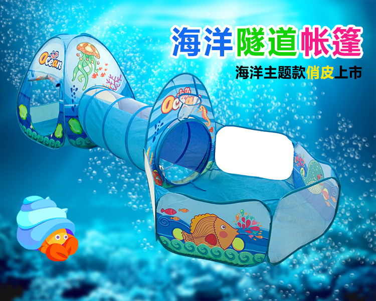Kids' Playhouse Three-in-One Tent Baby Crawl Tunnel Tent Three-Piece Play House Ocean Ball Pool Wholesale Kids' Playhouse Three-in-One Tent Baby Crawl Tunnel Tent Three-Piece Play House Ocean Ball Pool Wholesale