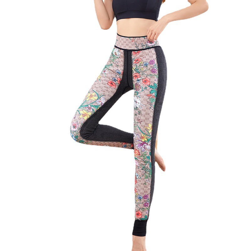 Kneecap Silk Pants Northeast Stirrup Leggings Flowers Bloom and Wealth Outer Wear Thick Cold-Resistant Warm Long Johns Factory Wholesale