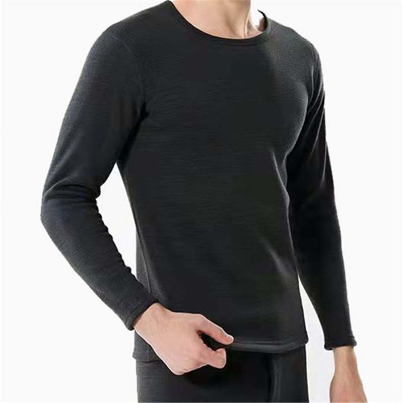 New Men&#039;s High-Quality Lambswool Silk and Cotton Thermal Suit Elastin God Long-Lasting Heat Storage plus Velvet Kneecap Underwear
