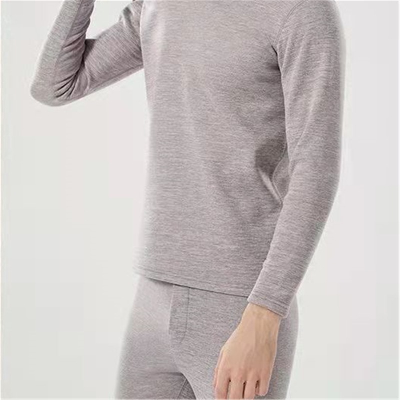 New Men&#039;s High-Quality Lambswool Silk and Cotton Thermal Suit Elastin God Long-Lasting Heat Storage plus Velvet Kneecap Underwear