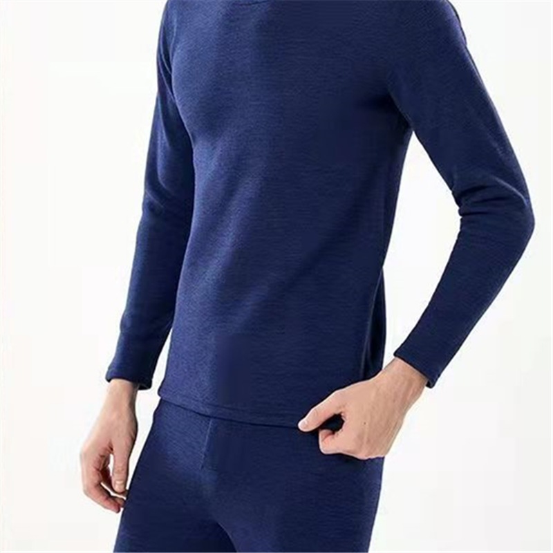 New Men&#039;s High-Quality Lambswool Silk and Cotton Thermal Suit Elastin God Long-Lasting Heat Storage plus Velvet Kneecap Underwear