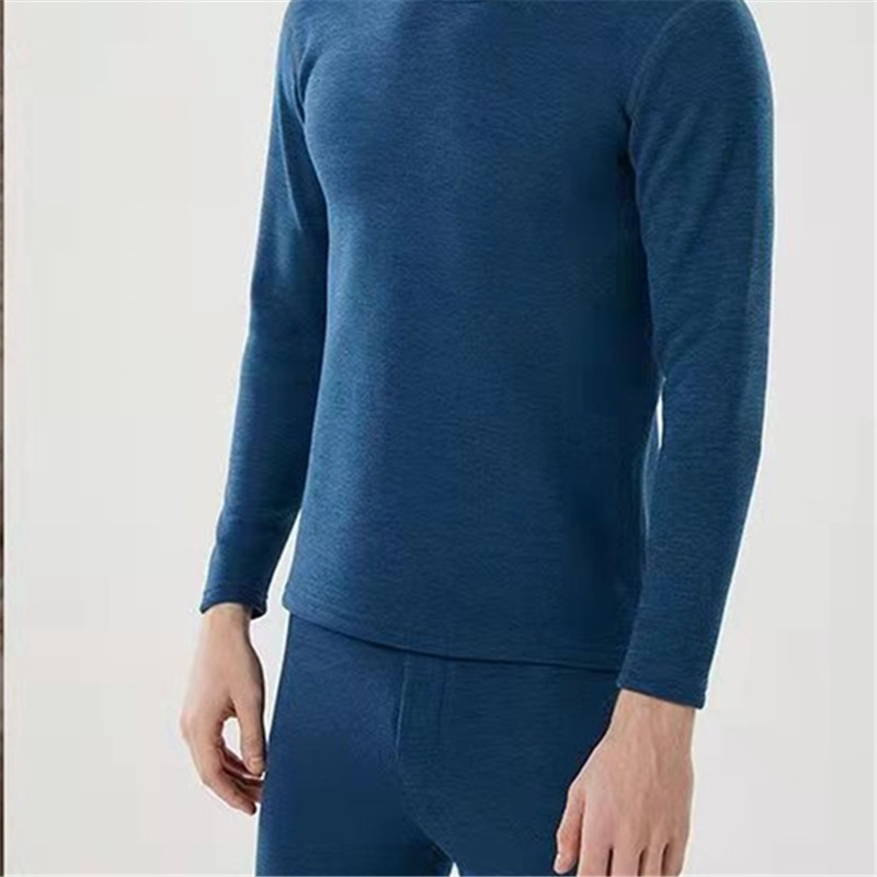 New Men&#039;s High-Quality Lambswool Silk and Cotton Thermal Suit Elastin God Long-Lasting Heat Storage plus Velvet Kneecap Underwear