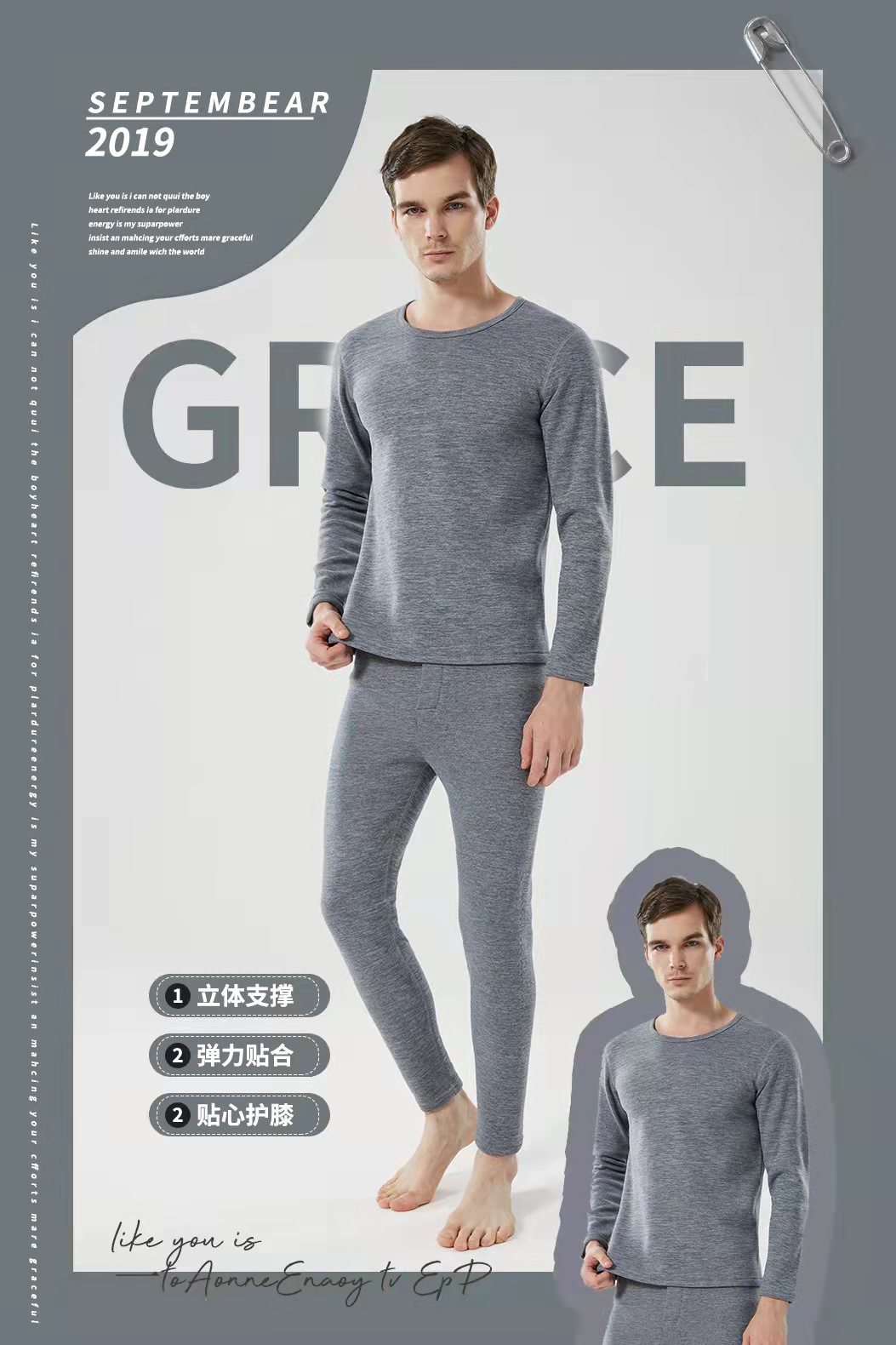 New Men's High-Quality Lambswool Silk and Cotton Thermal Suit Elastin God Long-Lasting Heat Storage plus Velvet Kneecap Underwear New Men's High-Quality Lambswool Silk and Cotton Thermal Suit Elastin God Long-Lasting Heat Storage plus Velvet Kneecap Underwear