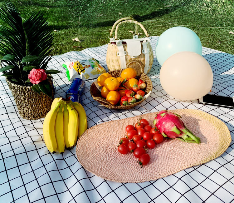 Factory Wholesale New Plaid Picnic Mat Ins Style Picnic Blanket Beach Mat Outdoor Mat Camping Waterproof and Moisture-Proof Liner