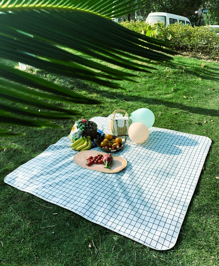Factory Wholesale New Plaid Picnic Mat Ins Style Picnic Blanket Beach Mat Outdoor Mat Camping Waterproof and Moisture-Proof Liner