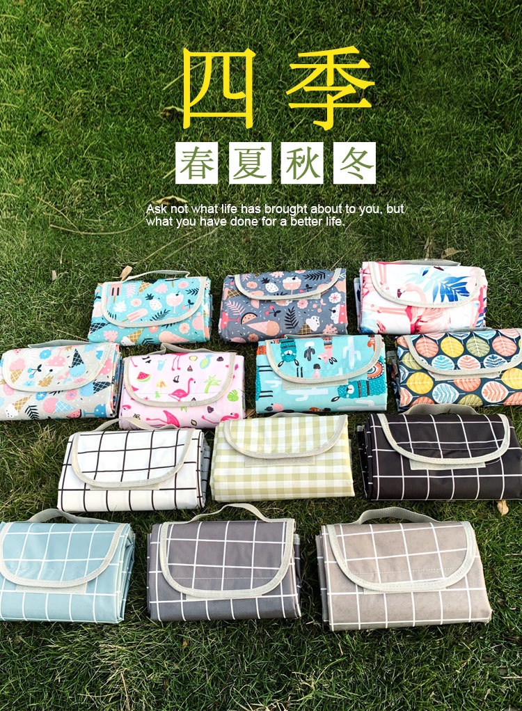 Factory Wholesale New Plaid Picnic Mat Ins Style Picnic Blanket Beach Mat Outdoor Mat Camping Waterproof and Moisture-Proof Liner