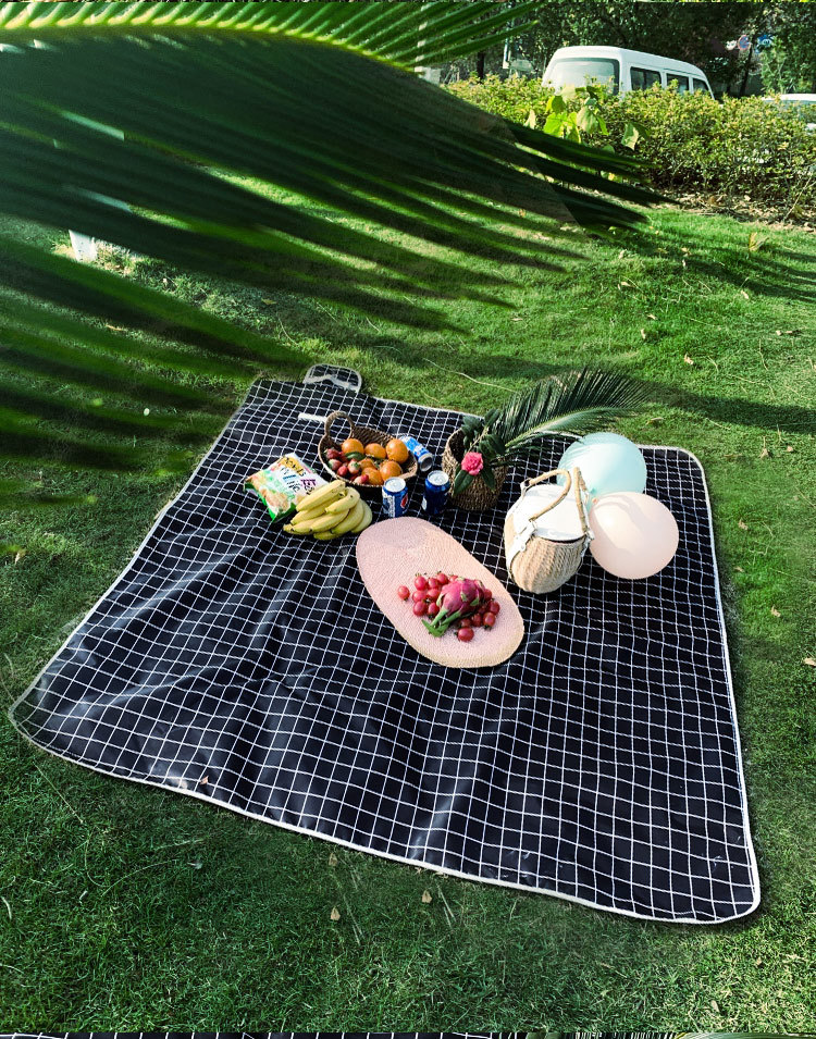 Factory Wholesale New Plaid Picnic Mat Ins Style Picnic Blanket Beach Mat Outdoor Mat Camping Waterproof and Moisture-Proof Liner
