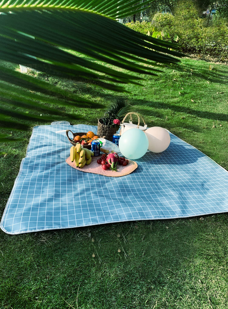 Factory Wholesale New Plaid Picnic Mat Ins Style Picnic Blanket Beach Mat Outdoor Mat Camping Waterproof and Moisture-Proof Liner
