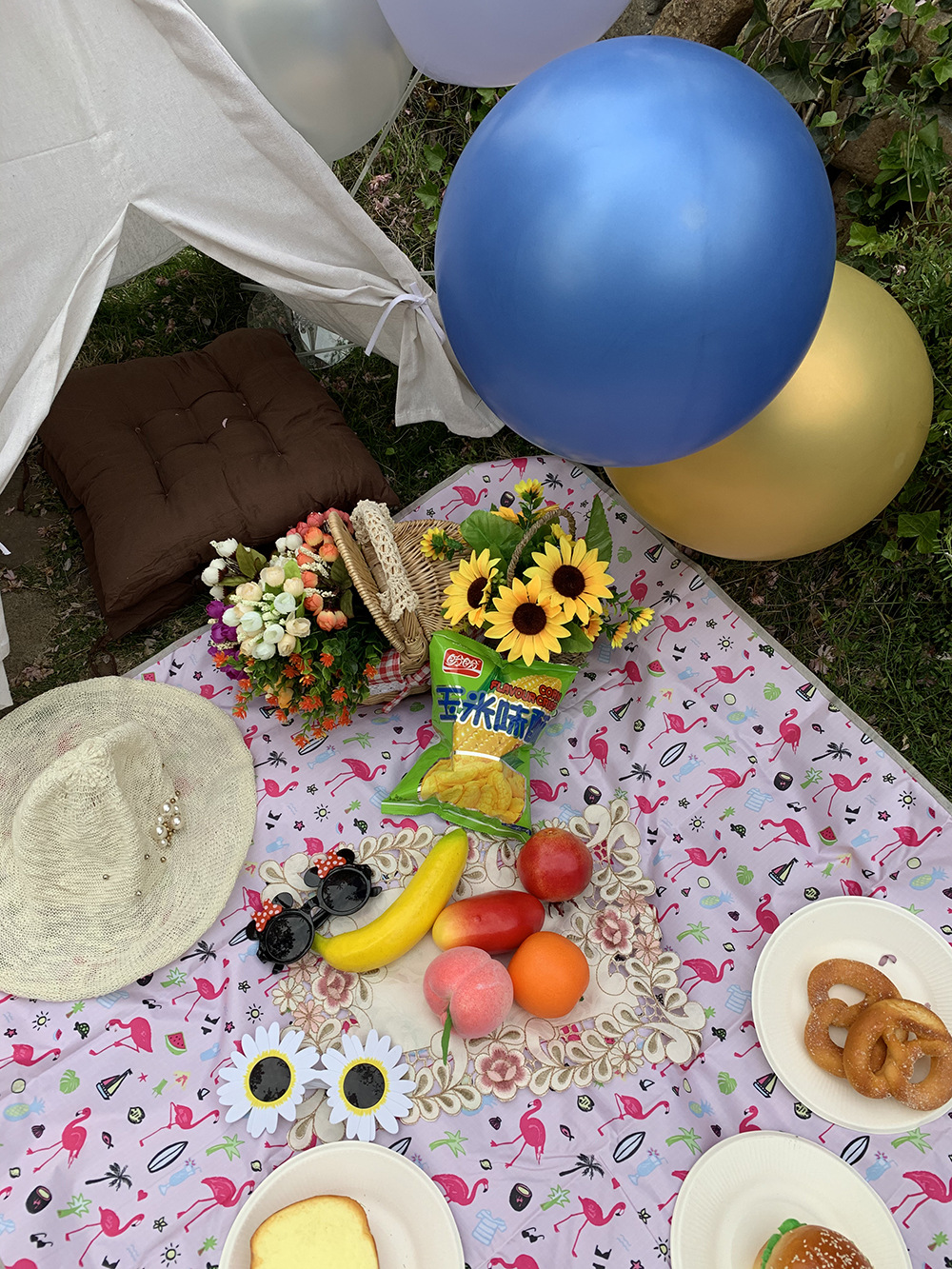 Factory Wholesale New Plaid Picnic Mat Ins Style Picnic Blanket Beach Mat Outdoor Mat Camping Waterproof and Moisture-Proof Liner