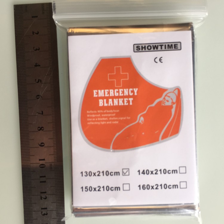 Outdoor First Aid Thermal Blanket 130*210 Double-Sided Silver Survival Blanket Sunscreen Blanket Emergency Blanket