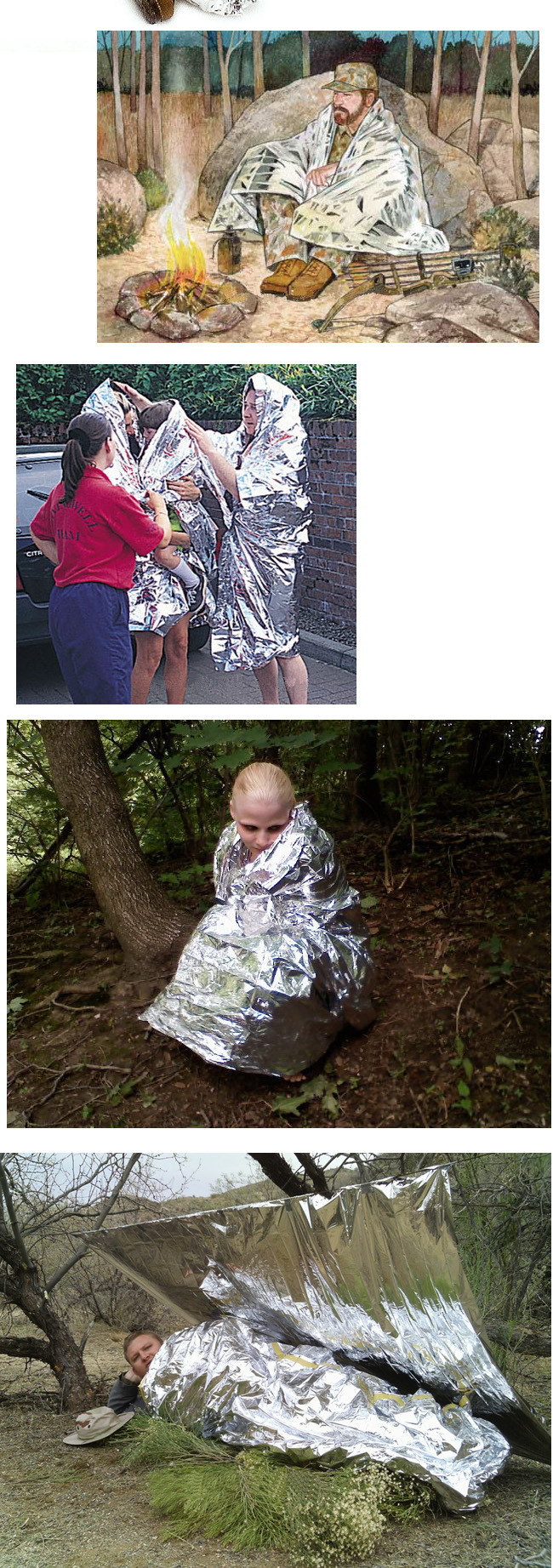 Outdoor First Aid Thermal Blanket 130*210 Double-Sided Silver Survival Blanket Sunscreen Blanket Emergency Blanket