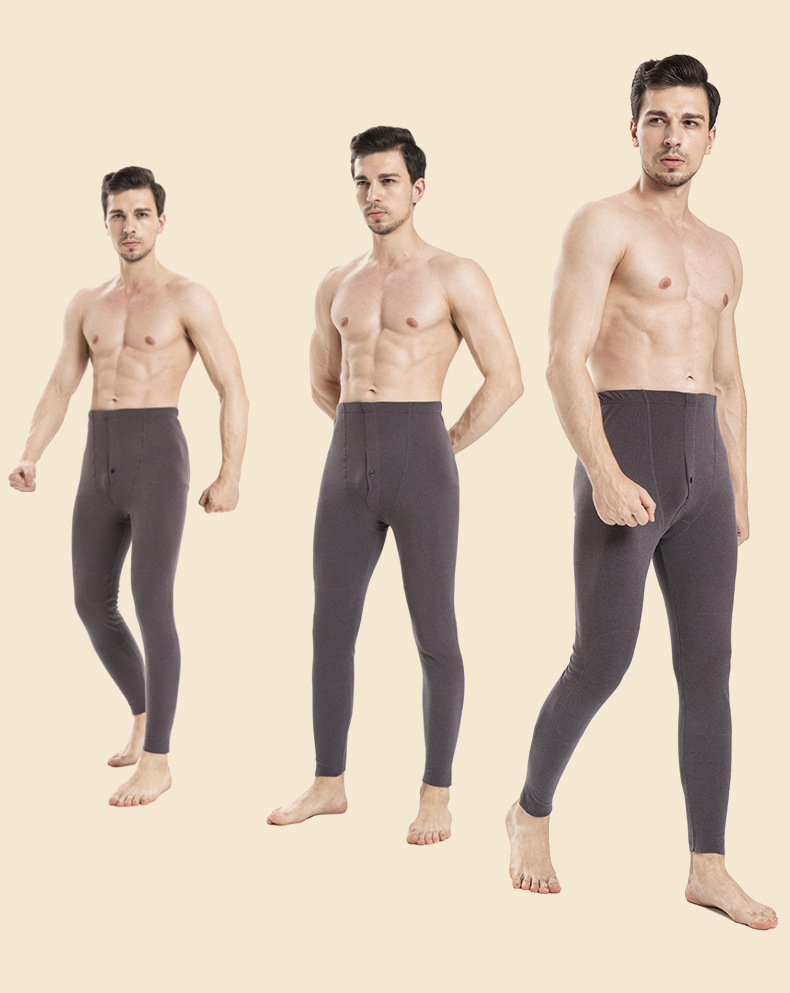 Autumn and Winter New Cationic Kneecap Warm Leggings Men's High Elastic Anti-Pilling Dralon Long Johns Men plus-Sized