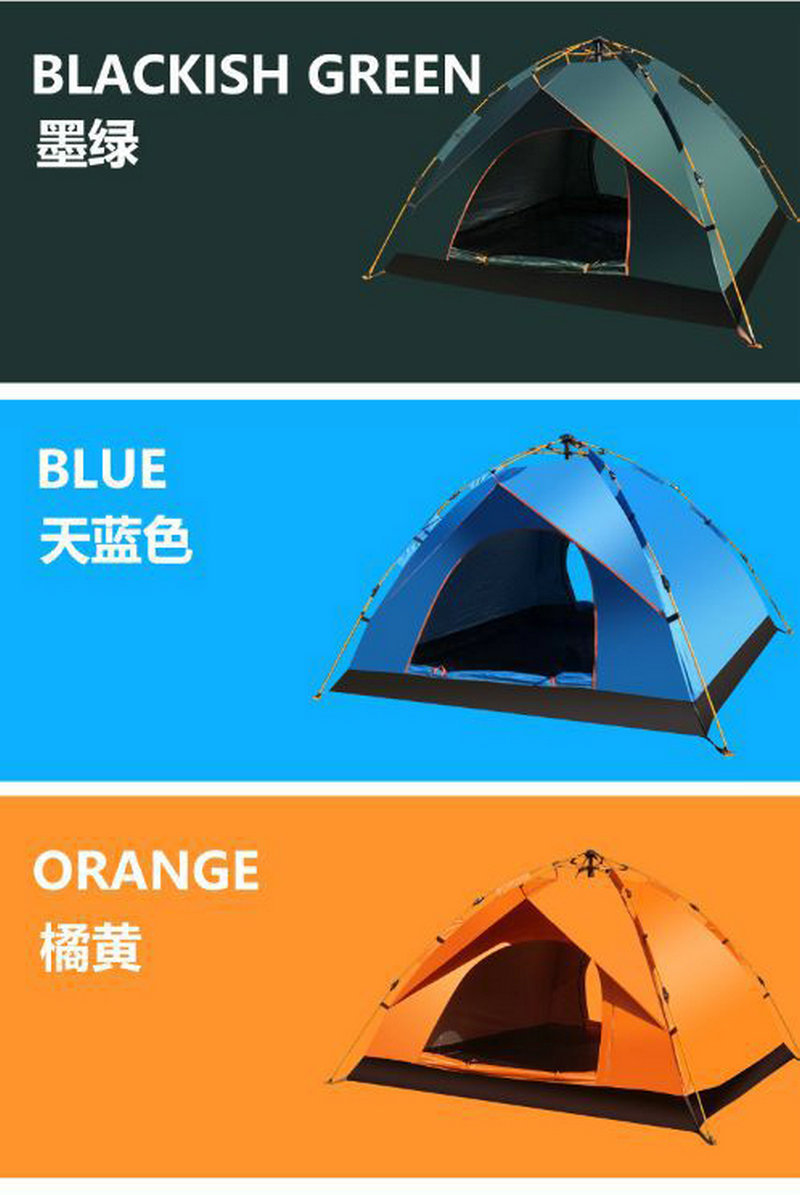 Automatic Outdoor Tent Quickly Open 3-4 Person Double Camping Tent Outdoor Beach Camping Tent Factory Sales