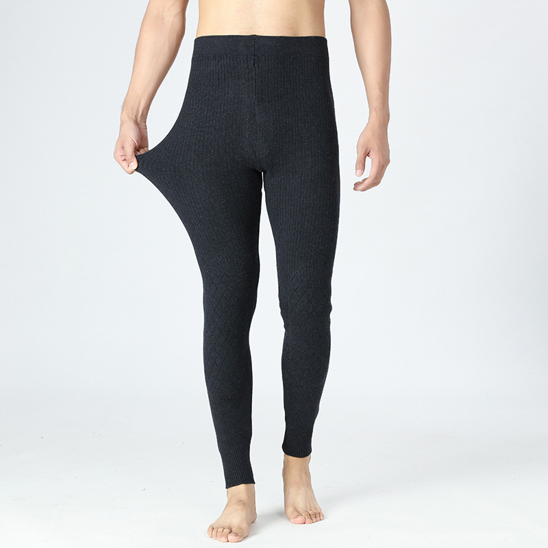 Autumn and Winter Men&#039;s and Women&#039;s Woollen Trousers Kneecap Waist Support Velvet White Fur Thick Warm Pants Long Johns Leggings Woollen Trousers Woollen Trousers