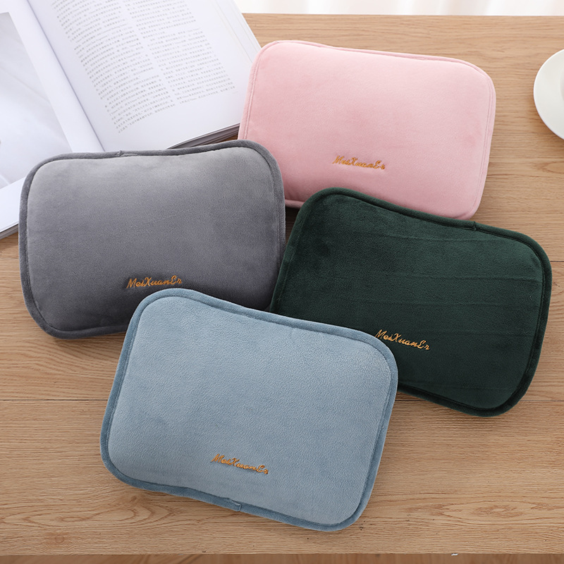 Factory Direct Sales Hot Water Bag Belly Hot Waist Bag Treasure Face Student Light Luxury Solid Color Suede Plush Hot Water Injection Bag
