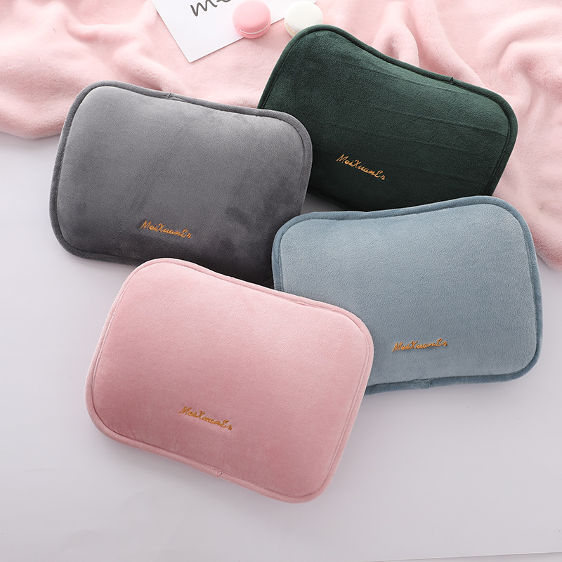 Factory Direct Sales Hot Water Bag Belly Hot Waist Bag Treasure Face Student Light Luxury Solid Color Suede Plush Hot Water Injection Bag