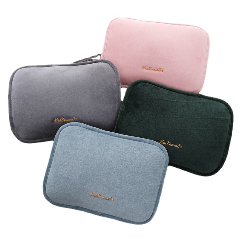 Factory Direct Sales Hot Water Bag Belly Hot Waist Bag Treasure Face Student Light Luxury Solid Color Suede Plush Hot Water Injection Bag