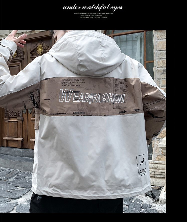 Men's Spring Coat 2021 New Korean Style Slim-Fit Trendy Casual Youth Jacket Men's Clothing Outdoor Work Clothes