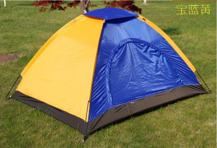 Tent outdoor double single-layer tent non-automatic couple camping tent 3-4 beach camping leisure tent.