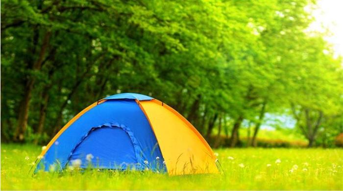 Tent outdoor double single-layer tent non-automatic couple camping tent 3-4 beach camping leisure tent.