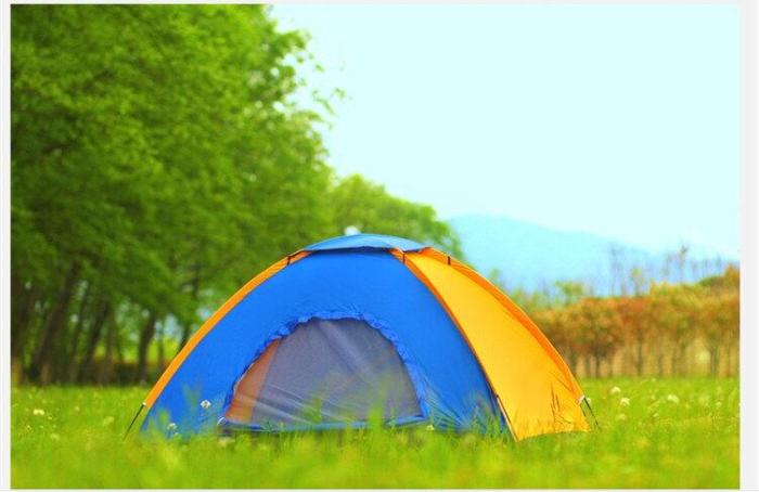 Tent outdoor double single-layer tent non-automatic couple camping tent 3-4 beach camping leisure tent.