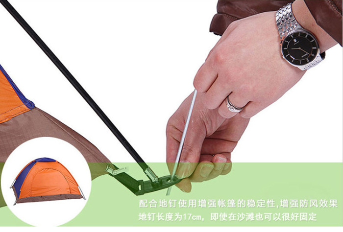 Tent outdoor double single-layer tent non-automatic couple camping tent 3-4 beach camping leisure tent.