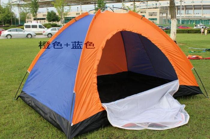Tent outdoor double single-layer tent non-automatic couple camping tent 3-4 beach camping leisure tent.