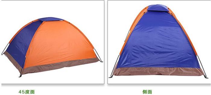 Tent outdoor double single-layer tent non-automatic couple camping tent 3-4 beach camping leisure tent.