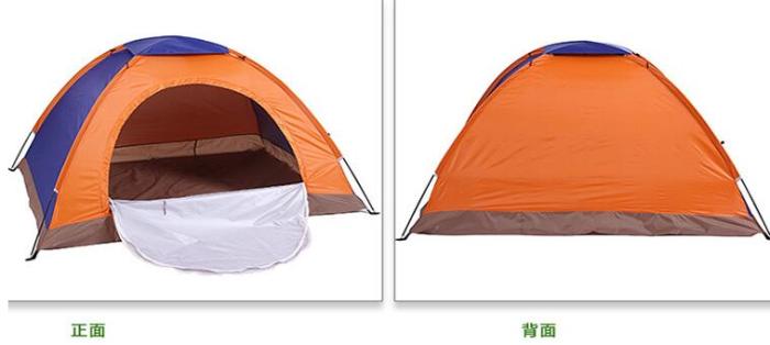 Tent outdoor double single-layer tent non-automatic couple camping tent 3-4 beach camping leisure tent.