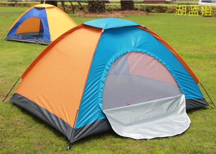 Tent outdoor double single-layer tent non-automatic couple camping tent 3-4 beach camping leisure tent.