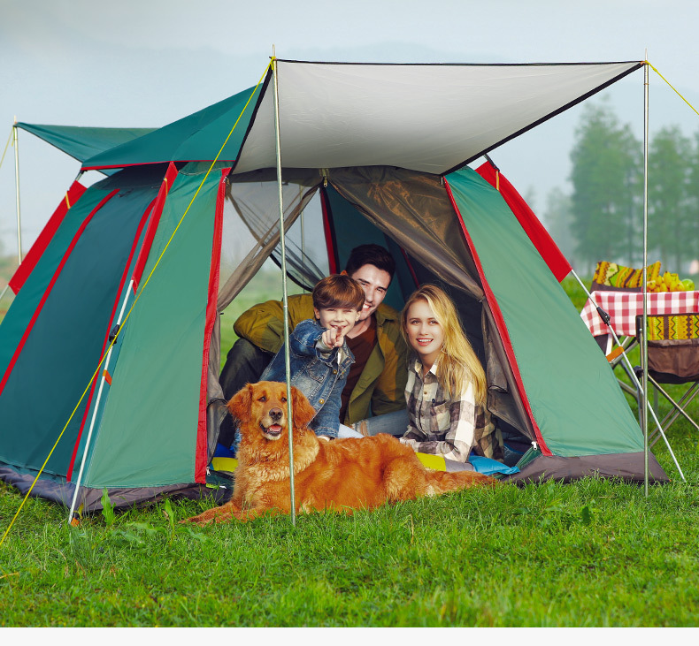 Multi-Person Tent Outdoor 3-4 People Automatic Tent Camping Outdoor Supplies Thickened Rain-Proof Camping Tent for 5-8 People