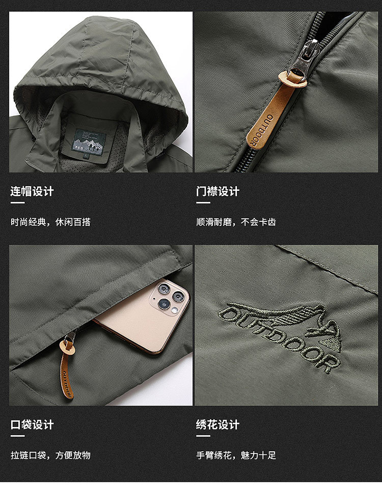 Cross-Border Spring and Autumn Coat Men's Fashion Foreign Trade Mountaineering Shell Jacket Windcheater Outdoor Sports Jacket Men's Clothing