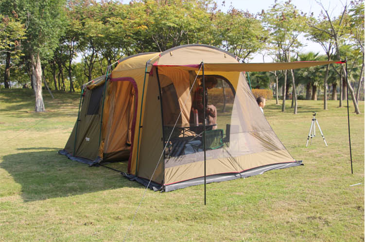 Large Multi-Person Tent Outdoor Double-Layer Water Resistant Tent Mountaineering Camp 6-8 People Tent