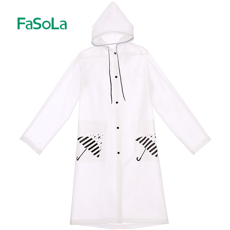 Fasola Raincoat Jacket Tourist Mountaineering Hiking Transparent Outdoor Thickened Children Male and Female Portable Thickened Poncho