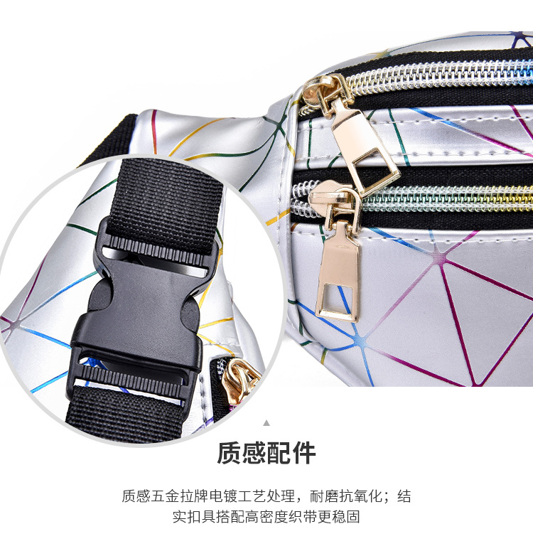 Cross-Border Hot Selling New Pu Sports Multilayer Fashion Laser Waist Bag Bright Leather Belt Bag Men and Women Crossbody Wholesale Custom Cross-Border Hot Selling New Pu Sports Multilayer Fashion Laser Waist Bag Bright Leather Belt Bag Men and Women Crossbody Wholesale Custom