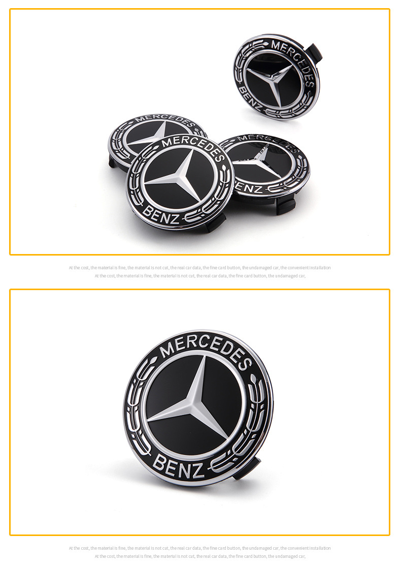 Suitable for New Mercedes-Benz Wheel Hub Cover 75mm Benz Red Black Wheat Ear Wheel Center Cover Retrofit Logo Suitable for New Mercedes-Benz Wheel Hub Cover 75mm Benz Red Black Wheat Ear Wheel Center Cover Retrofit Logo