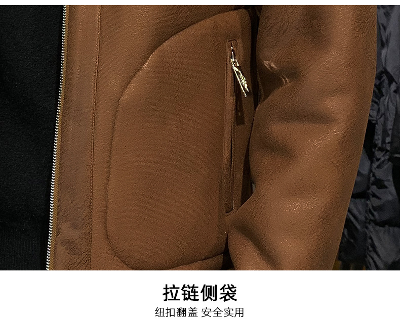 Winter Clothes Men's Lambswool Leather Jacket Warm with Velvet Casual Outdoor Sports Hooded Double-Sided Wear New Coat Winter Clothes Men's Lambswool Leather Jacket Warm with Velvet Casual Outdoor Sports Hooded Double-Sided Wear New Coat