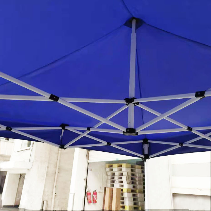 2.5*2.5 M Outdoor Advertising Tent Folding Milky White Semi-automatic Tent Stall Four-Corner Awning