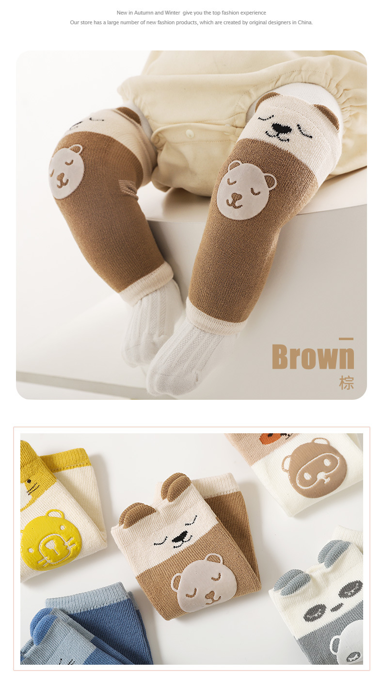 2021autumn and Winter New Baby Sheath Cotton Infant Crawling Kneecap Cartoon Non-Slip Dispensing Children's Knee Pad