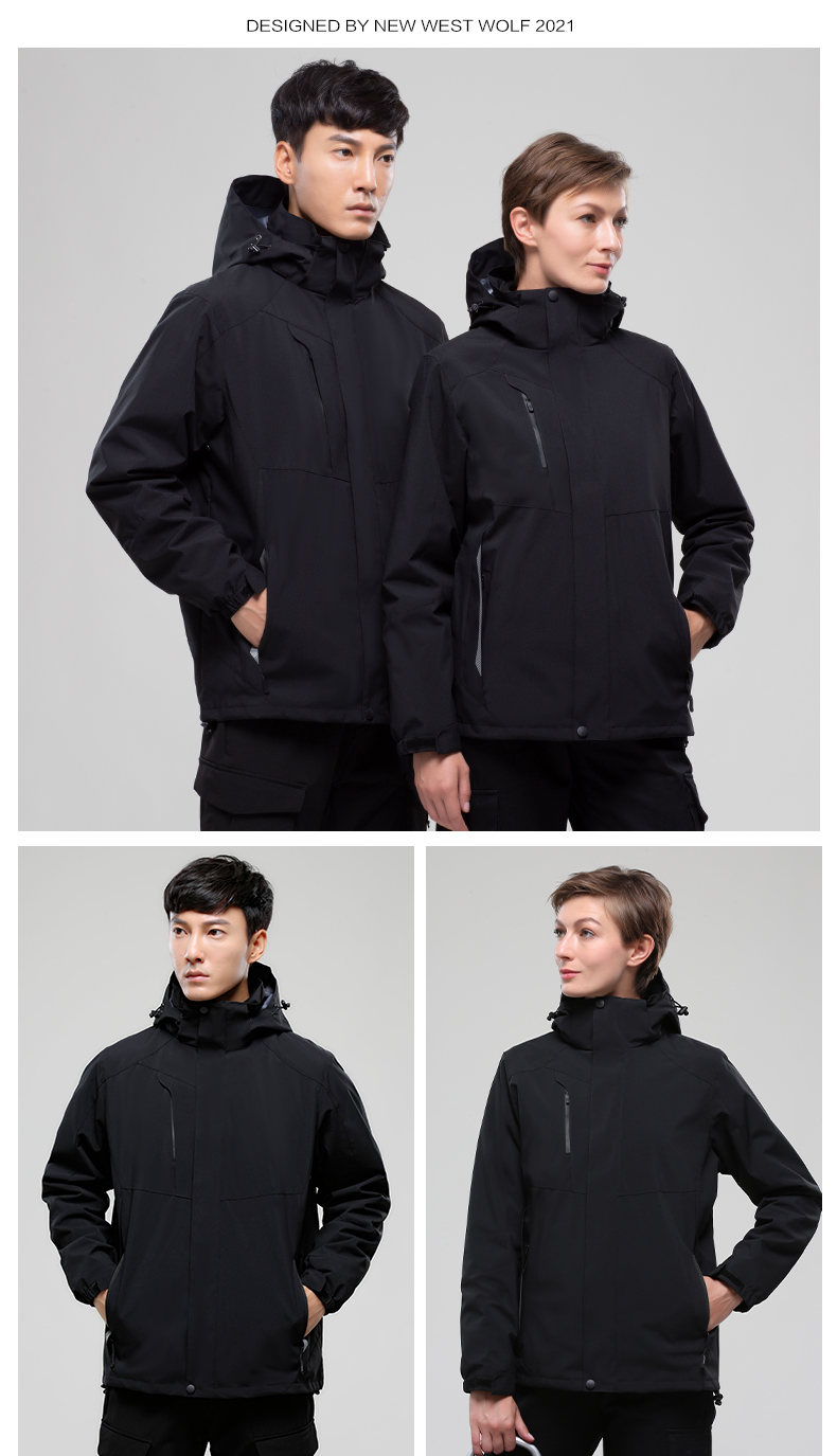 Outdoor Shell Jacket Men's Three-in-One Autumn and Winter Waterproof Coat Women's Work Clothes Printed Logo Coat Outdoor Shell Jacket Men's Three-in-One Autumn and Winter Waterproof Coat Women's Work Clothes Printed Logo Coat