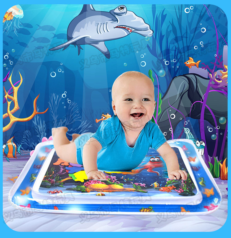New Children's Inflatable Racket Pad Baby Racket Water Cushion PVC Ocean Fish Water Cushion Parent-Child Interaction Toys Racket Pad